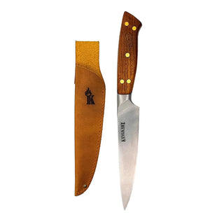 Cuchillo 5” pellaifa con funda café